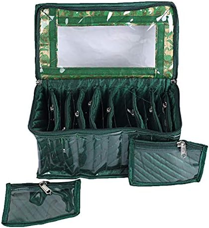 תעשיות Kuber למינציה קופסת תכשיטים לכיס סאטן, ירוק