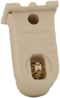 לויטון 13557-בסיס תפוקה גבוהה, ורט מגע כפול., מחזיק מנורת פלורסנט סטנדרטי, הכן, החלקה, נייח, לחורשת כוח ומנורות ז ' קט, לבן