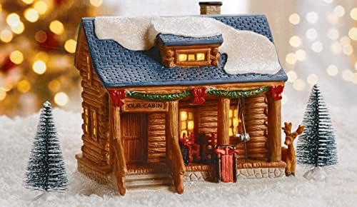 צפון -מזרח מוצרי בית חרסינה בול חרסינה מואר מואר מואר ביתי בכפר חג המולד עם אביזרים, רב צבעוני, 6.75'l x 5.75'W x 5.75'H