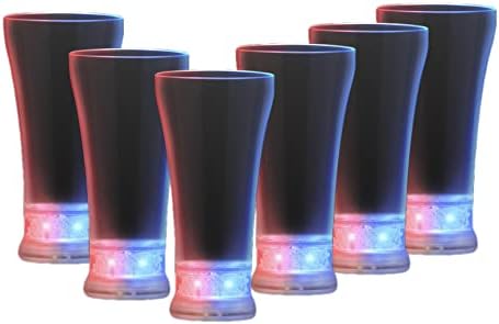 בלינקי צרור 6 חתיכות אדום לבן כחול נוריות בירה פילסנר משקפיים 1 כחול נוריות בר מגש עבור 4 ביולי