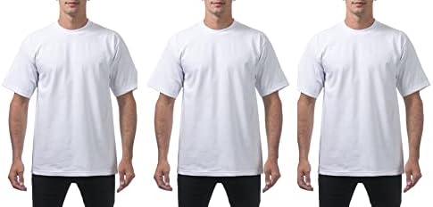 פרו מועדון גברים של 3-חבילה במשקל כבד כותנה קצר שרוול צוות צוואר חולצה