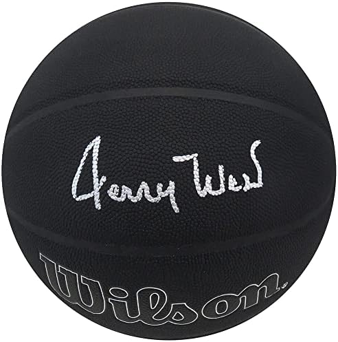 ג'רי ווסט חתם לוגו של ווילסון 75 שנה לוגו Black NBA כדורסל - כדורסל חתימה