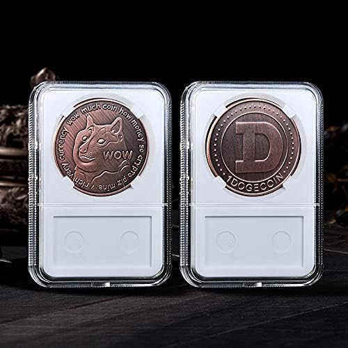1 גרם מצופה זהב מצופה Cryptocurrency מטבע זיכרון מטבע Dogecoin 2021 מטבע אוסף מהדורה מוגבלת עם כיסוי מגן