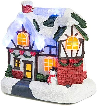 UXZDX Cujux Winter Winter Snow Home Village House עם Ice Light Up Buyted Building Decor Building