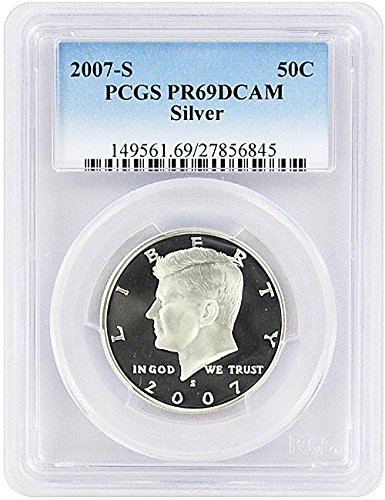 2007 הוכחת הכסף של קנדי ​​קנדי ​​חצי דולר PCGS PR 69 DCAM תווית כחולה חדשה