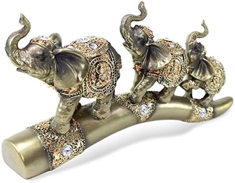 אנחנו לשלם שלך מכירות מס פנג שואי ברונזה שלושה פיל על גשר תא מטען פסל עושר מזל צלמית מתנת בית תפאורה