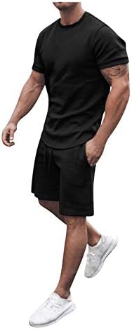חולצת טריקו עם שרוול קצר של חוף גברים ומכנסיים קצרים סט ספורט בגדי ספורט 2 חלקים תלבושות קיץ לגברים חליפות זיעה חולצות מכנסיים