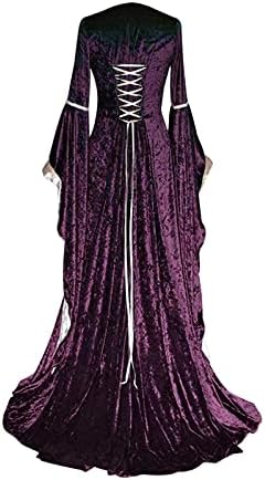 צפותים רנסנס שמלת נשים בציר ליל כל הקדושים מימי הביניים סקסי תלבושות גותי מכשפה המפלגה קוספליי מקסי קוקטייל שמלה