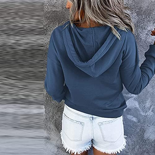 נשים משתרעות על קפוצ'ונים מזדמנים כפתור אופנה למטה סווטשירטים רופפים יתר על המידה חולצות כיס שרוול ארוך חולצות