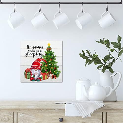 הוא גמרים כשאתה ישן שלט עץ לחג המולד גנום עץ חג המולד שלט מתנה שלט שנה טובה שנה נוצרית בית קיר עיצוב מודרני תמונות תלויות שלט לחדר אמבטיה