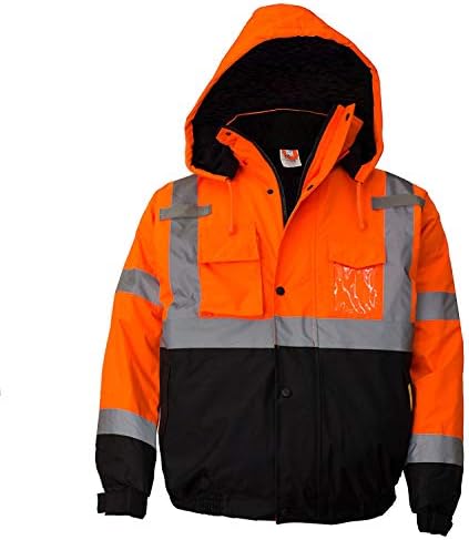 בגדי עבודה בטיחות טרוי WJ9011 ANSI גברים כיתה 3 מעיל בטיחות מפציץ, אטום למים, אטום למים