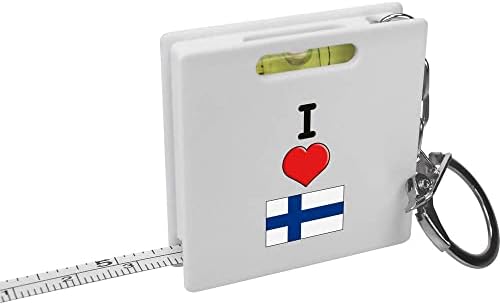 אזידה' אני אוהב פינלנד ' מחזיק מפתחות סרט מדידה / פלס כלי
