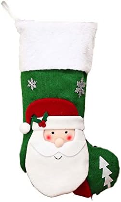 Mehelu חג המולד גרביים גדולים משובצים עם שקית מתנה לעיצוב גרב קטיפה