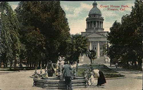 בית המשפט פארק פרזנו, קליפורניה CA גלויה עתיקה מקורית 1914