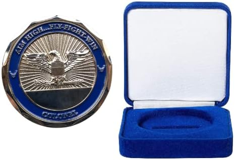חיל האוויר של ארצות הברית USAF קולונל דרגת אתגר מטבע ותיבת תצוגה קטיפה כחולה