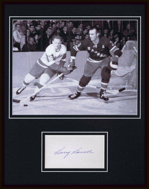 הארי האוול חתום מסגר 11x14 תצוגת צילום JSA Rangers - תמונות NHL עם חתימה