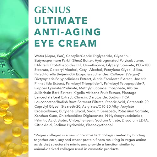 גאון אלגניסטי אולטימטיבי קרם עיניים אנטי אייג'ינג - מיצוק טבעוני והחלקה מתחת לשמנת עיניים עם שמן מיקרו -אצות וקולגן - טיפולי עור לא -קומדוגניים