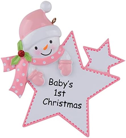 קישוט חג המולד הראשון של התינוק המותאם אישית-קישוט תינוק חדש ורוד 2022 - מתנות למזכרת חג המולד ה -1 של התינוקת-הכרזת תינוק-קישוט חג המולד