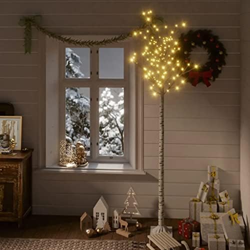 vidaxl עץ חג המולד 220 נוריות LED 7.2 'ערבה לבנה חמה חיצונית חיצונית