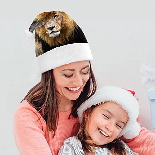 למבוגרים זכר האריה מצחיק חג המולד כובע סנטה קלאוס כובעי קצר קטיפה עם לבן חפתים עבור חג המולד חג מסיבת אספקת קישוט