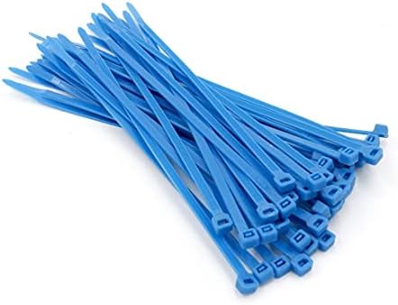 Baomain פלסטיק ניילון רוכסן קשרים נעילה עצמית 8 אינץ 'כחול 2.5 ממ 3x200 חבילה של 100