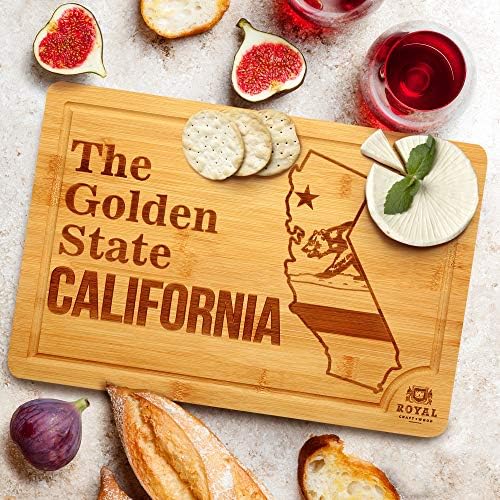 קרש חיתוך מדינת במבוק למטבח-לוח גבינות קליפורניה, מגש שרקוטרי ומגש הגשה,