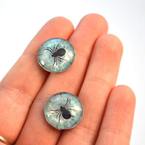 עכביש כחול חיוור עיני זכוכית אימה בובות אמנות מיסוי פסלים או תכשיטים מייצרים תכשיטים של קאבוכונים מערכות תואמות של 2