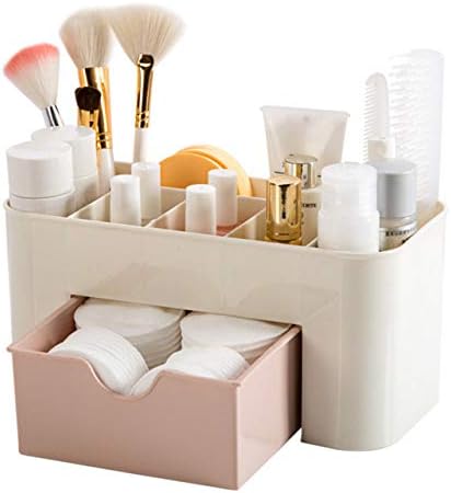 Mjcsnh caja de cosméticos caja acabado oficina organizador maquillaje plástico almacenamiento escritorio sala estar hogar contendor Control