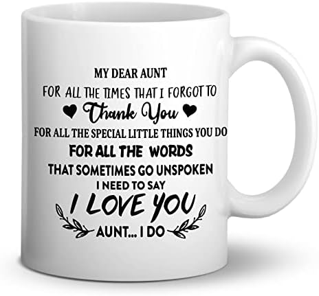 שלי יקר דודה אני אוהב אותך מצחיק דודה דודה מתנות קפה ספל 61 אונקיה דו צדדי קרמיקה ספל כוס קפה תה חלב, דודה דודה יום הולדת אמא של יום מתנה