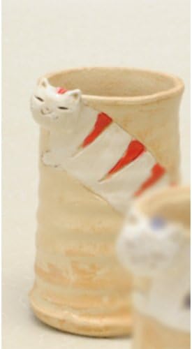 שימאנקו שימאשימה חתול כוס בירה, מתנה בעבודת יד, יפני כלי שולחן, חמוד, פנים