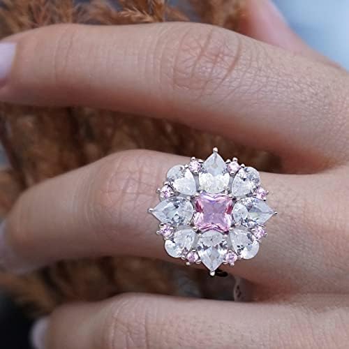 טבעות לנשים 2023 יום הולדת מתנות אגס בצורת נסיכת טבעת מים אירופאי זרוק קריסטל אמריקאי טבעת יהלומים