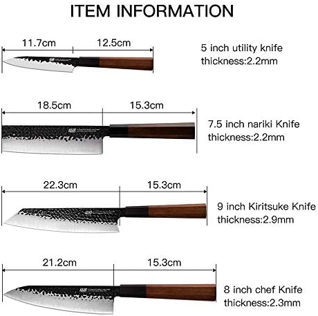 סדרת שושלת סט סכין מטבח 6 יחידות-3 שכבה 9 18 מוב פלדה לבושה עם סט סכין ידית מתומן