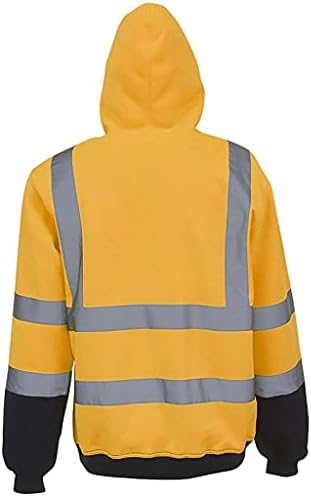 קפוצ'ונים לבטיחות של XXBR לגברים, עבודות כביש נראות גבוהה סוודר שרוול ארוך סווטשירט סווטשירט צמרות קפוצ'ון חיצוני