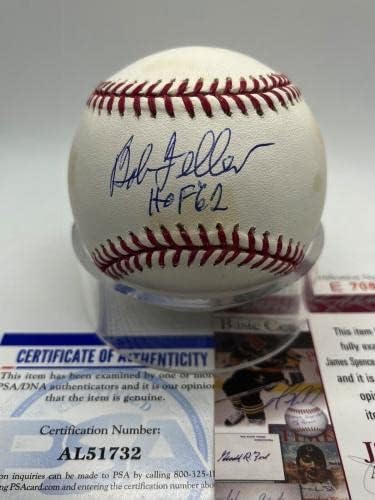 בוב פלר HOF 62 אינדיאנים חתמו על חתימה רשמית MLB בייסבול PSA DNA JSA - כדורי חתימה