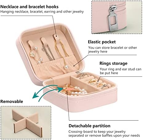 קופסת תכשיטים לנסיעות של Umiriko Butterfly לנשים, מארגן תכשיטים קטנים של עור PU, קופסאות מחזיקי אחסון מארז לעגילי חתיכים, טבעות, שרשראות,