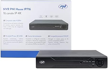 NVR PNI House IP716, 16 ערוץ IP 4K, H.265