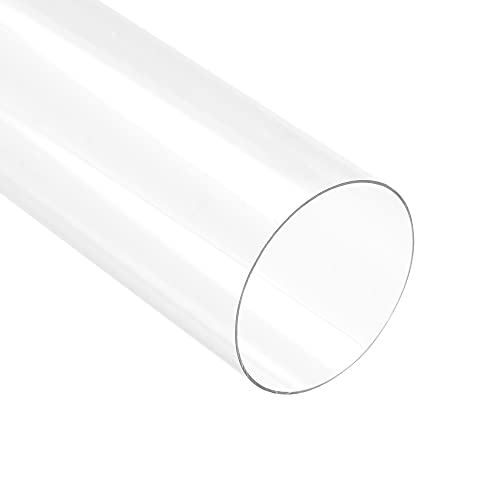 UXCell 2 pcs צינורות ברורים עגולים קשיחים 41.6mmx43mmx250 ממ אחסון פלסטיק אחסון צינור שקוף עם מכסים