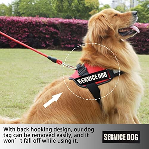 2 חבילות טלאי כלבים של שירות רפלקטיבי עם גיבוי וו, תג כלב נשלף לשירות רתמת רצועת רצועת רצועה