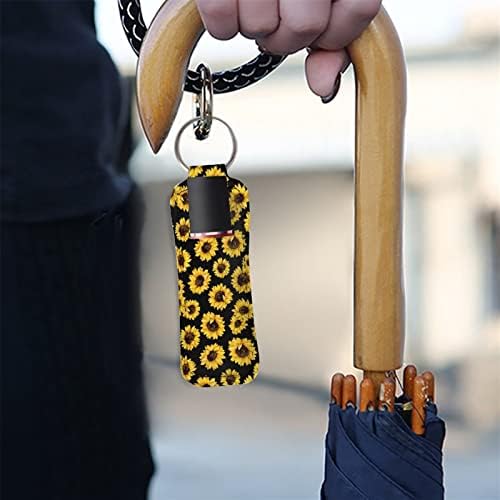 דפוס פרה חמוד עם מחזיקי מפתחות מחזיק צ 'פסטיק סט של 5 מארז, נשים בנות מחזיק שפתון מחזיק צ' פסטיק מחזיק מפתחות