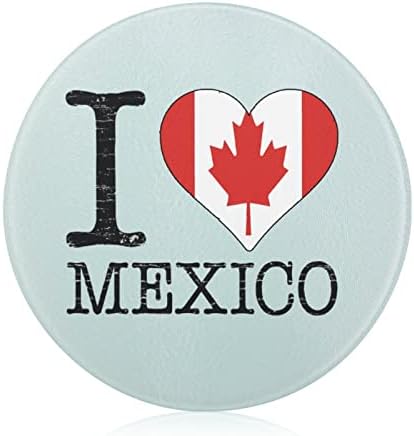 אני אוהב קנדה מקסיקו עגול זכוכית חיתוך לוח החלקה קרש חיתוך מגשי מטבח השיש