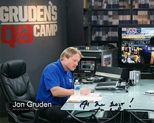 ג'ון גרודן יד חתומה על 8x10 צילום צבע+COA פוזה מדהימה גרודן QB מחנה - תמונות NFL עם חתימה