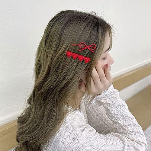 Houchu בסגנון קוריאני קליפ קליפ חמוד אהבה נשים לב שיער שיער תכשיטים ראש ראש כיסוי ראש שיער אביזר קשת סיכת שיער