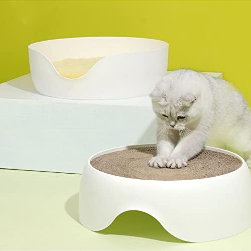 קרטון גרדן חתול פטמיגאו ומיטה לחתולים מקורה. חתול מיטת גירוד לוח & מגבר; משטח גירוד, חתול גרדן טרקלין מיטת עם הקף רך כרית, 2 צבעים מתאים