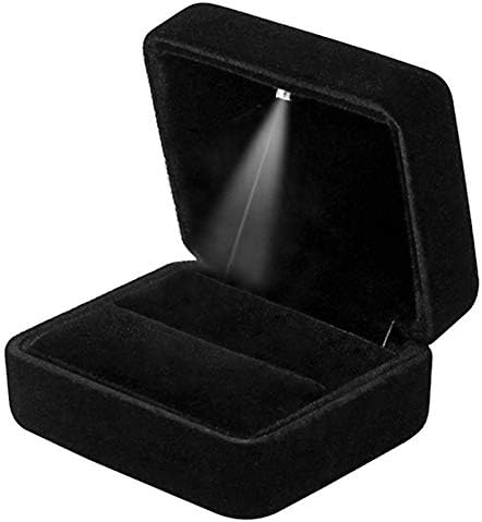 קופסת טבעת קטיפה גביאן עם קופסת מתנה להצעה, אירוסין, חתונה