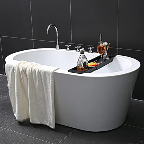 מדף שולחן אוגני מדפי מתכת אמבט ספא אמבטיה למדף אמבטיה אמבטיה אמבטיה: מגש מארגן מקלחת אמבטיה עם צדדים מרחיבים מדף מטבח מדף מגש מתכת שחור