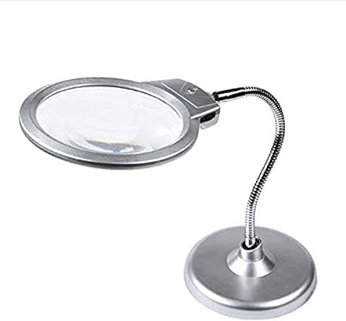 מנורת שולחן זכוכית מגדלת עם טבעת אור וכיסוי לקריאה מעגלים מנורת זכוכית מגדלת מקצועית
