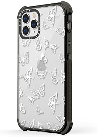Casetify Ultra Impact Case לאייפון 12 / iPhone 12 Pro - פרפר לבן - ברור שחור