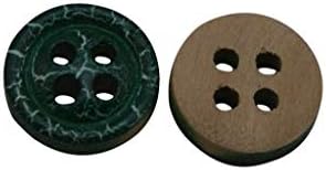 יונגשידה 12 ממ קוטר ירוק עגול צורת 4 חורים רעיונות תפירה למתג עץ כפתורי חבילה של 50