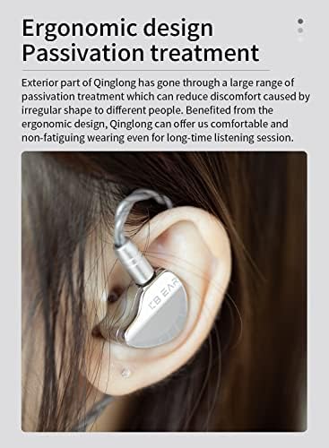 Kbear chinglong באוזניות קוויות אוזניים, Pu+Peek שכבון כפול שכבה כפולה סרעפת במצג צג האוזן IEM, ביטול רעש Hifi אוזניות עם כבל ניתוק לזינגר