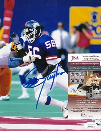 לורנס טיילור ניו יורק ענקיות JSA פעולה מאומתת חתמה 8x10 - תמונות NFL עם חתימה